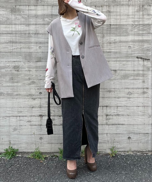 mi via loca(ミヴィアロカ)の「アソート アブストラクト・レオパード・花柄チュールトップス(Tシャツ/カットソー・レディース・ホワイト/ブラック/ブラック系その他/ブルー/ベージュ/ナチュラル/グレー/ブラック系1/ホワイト系1・FREE)」の15枚目の写真