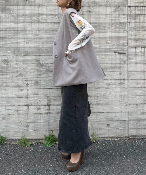 mi via loca(ミヴィアロカ)の「アソート アブストラクト・レオパード・花柄チュールトップス(Tシャツ/カットソー・レディース・ホワイト/ブラック/ブラック系その他/ブルー/ベージュ/ナチュラル/グレー/ブラック系1/ホワイト系1・FREE)」の16枚目の写真