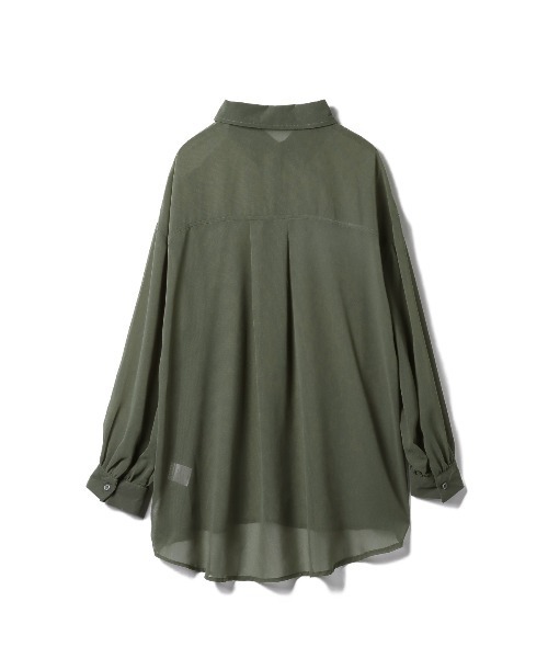 Ada.（エイダ）の「夏に大活躍！【冷房・ 紫外線・日焼け対策】ボリュームスリーブ シアーシャツ（シャツ/ブラウス・レディース・ホワイト/ライトグレー/ブラック/カーキ/ピンク/グレー/ブルー/ネイビー/イエロー・FREE）」の13枚目の写真