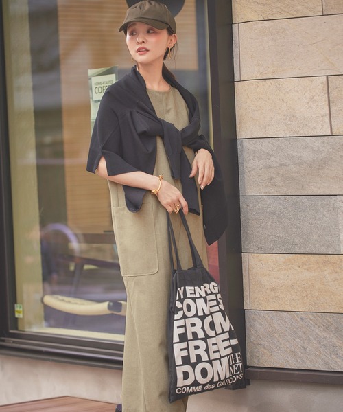 KOBE LETTUCE（コウベレタス）の「[ 田中亜希子さんコラボ ] リネンライクオールインワン（つなぎ/オールインワン・レディース・サンドベージュ/ダークネイビー/ブルー・M/PM）」の4枚目の写真