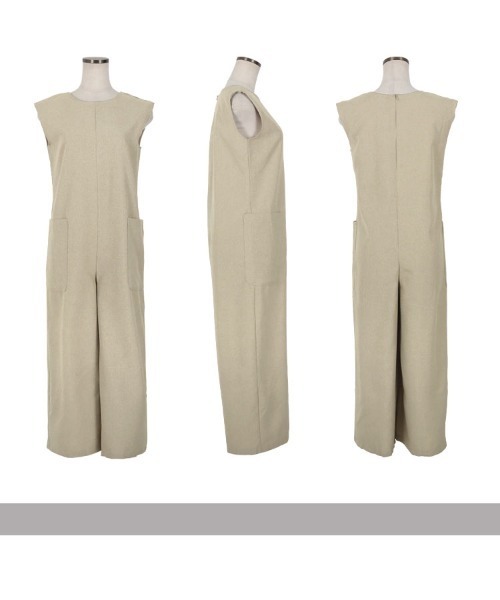 KOBE LETTUCE（コウベレタス）の「[ 田中亜希子さんコラボ ] リネンライクオールインワン（つなぎ/オールインワン・レディース・サンドベージュ/ダークネイビー/ブルー・M/PM）」の9枚目の写真