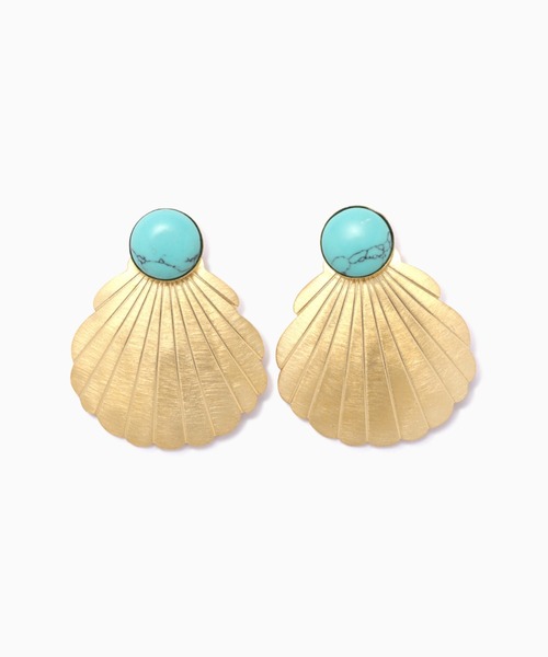 【セール】(Eneida Franca)カラーパーツ×大振りシェルモチーフピアス（ピアス（両耳用））｜ROSE BUD（ローズバッド）