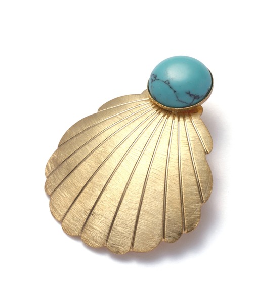 ROSE BUD(ローズバッド)の「(Eneida Franca)カラーパーツ×大振りシェルモチーフピアス(ピアス(両耳用)・レディース・ホワイト/ブルー・FREE)」の4枚目の写真