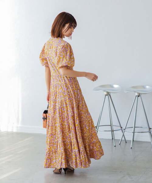 La TOTALITE（ラトータリテ）の「【Poppy Field  the label/ポピーフィールド ザ レーベル】ティアードドレス（ワンピース・レディース・パープル/ピンク・FREE）」の8枚目の写真