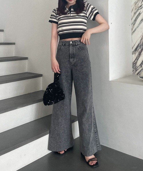 Heather(ヘザー)の「バギーデニム 903707(デニムパンツ・レディース・ライトブルー/ケミカルウォッシュ/グレー・S/M)」の6枚目の写真