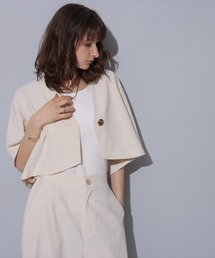 セール　カデュネ　今期新品正規品　半袖ショートジャケット　ベージュ　ワンピースに 74436464b_1_d_215.jpg