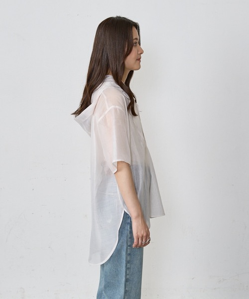 Shelly island（シェリーアイランド）の「シアーハーフスリーブアノラックパーカー（パーカー・レディース・ブラック/ブラウン/ホワイト・M）」の20枚目の写真