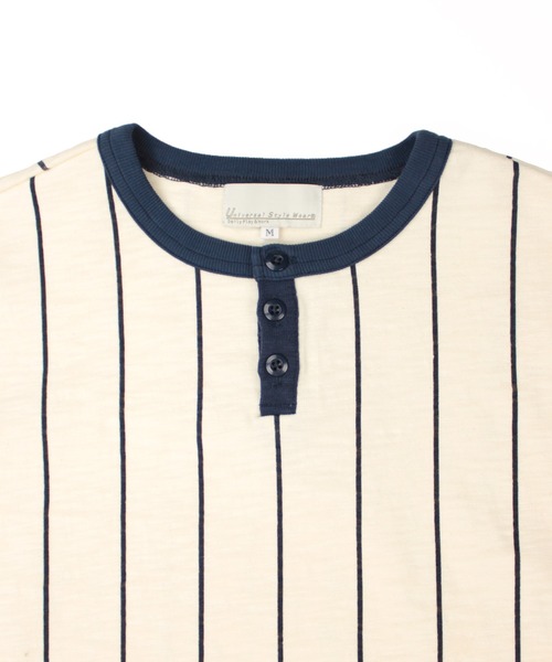 Universal Style Wear（ユニバーサルスタイルウェア）の「Universal Style Wear リンガー ヘンリー Tee（Tシャツ/カットソー・メンズ・スミクロ/マルチ/イエロー/ネイビー・LARGE/X-LARGE/MEDIUM）」の15枚目の写真