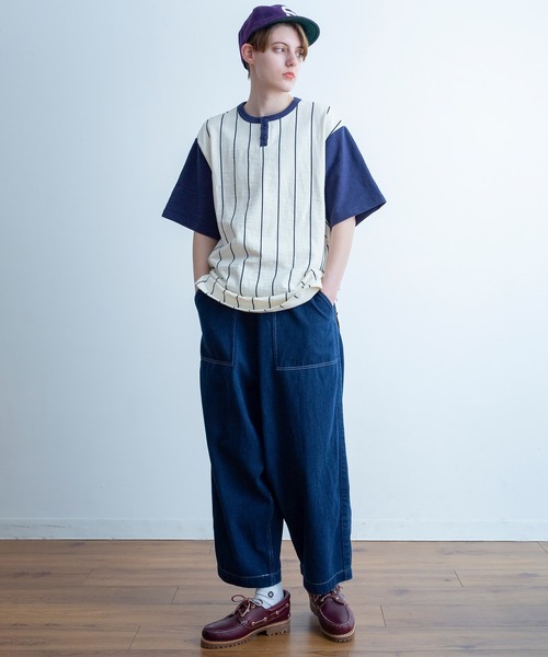 Universal Style Wear（ユニバーサルスタイルウェア）の「Universal Style Wear リンガー ヘンリー Tee（Tシャツ/カットソー・メンズ・スミクロ/マルチ/イエロー/ネイビー・LARGE/X-LARGE/MEDIUM）」の5枚目の写真