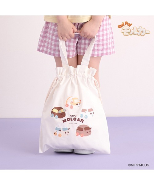 Lycee mine(リセマイン)の「【PUI PUI モルカー】ぎゅっとできるトートバッグ(その他小物・キッズ・アイボリー/ミント・フリー)」の1枚目の写真