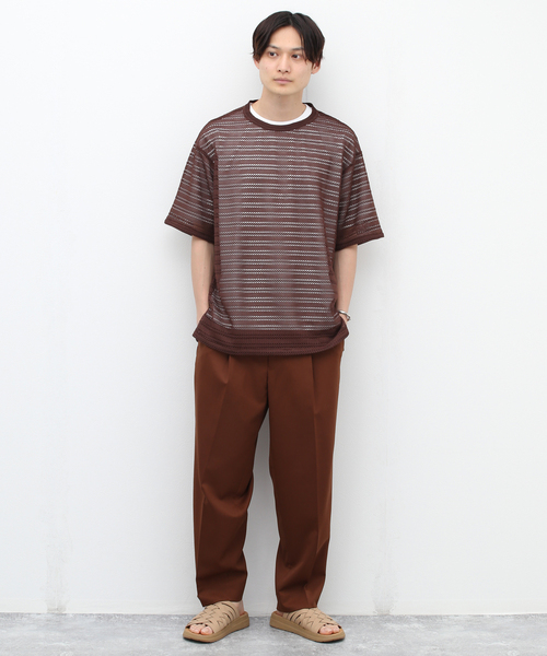 417 EDIFICE（フォーワンセブンエディフィス）の「ソフトレースボーダーTEE（シャツ/ブラウス・メンズ・ホワイト/ベージュ/ブラック・LARGE/MEDIUM）」の15枚目の写真