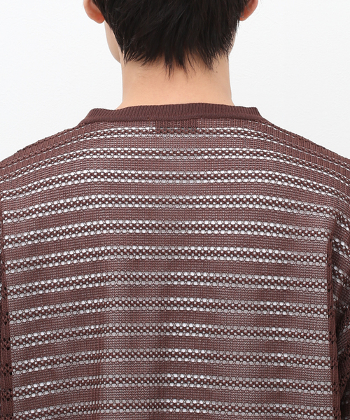 417 EDIFICE（フォーワンセブンエディフィス）の「ソフトレースボーダーTEE（シャツ/ブラウス・メンズ・ホワイト/ベージュ/ブラック・LARGE/MEDIUM）」の17枚目の写真