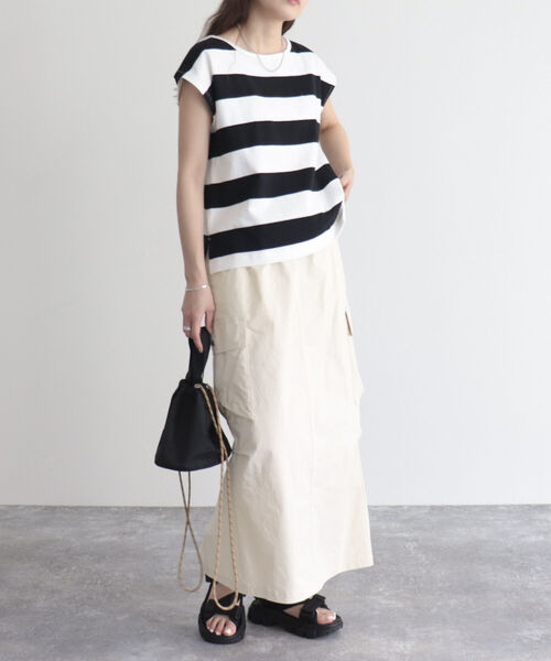 fredy emue（フレディエミュ）の「ロングベイカースカート（スカート・レディース・アイボリー/カーキ・38）」の7枚目の写真