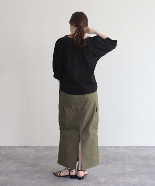 fredy emue（フレディエミュ）の「ロングベイカースカート（スカート・レディース・アイボリー/カーキ・38）」の14枚目の写真