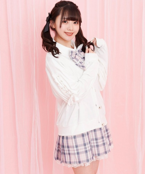 Secret Honey（シークレットハニー）の「レースアップカットカーディガン（カーディガン/ボレロ・レディース・オフホワイト/ブラック・FREE）」の8枚目の写真