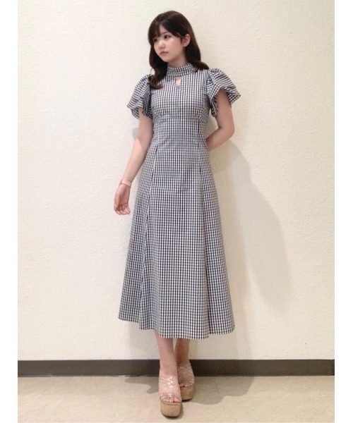 LODISPOTTO♡アンジュリボンフレアースリーブギンガムチェック