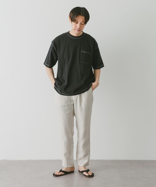 URBAN RESEARCH DOORS（アーバンリサーチドアーズ）の「USAコットン配色ステッチポケットTシャツ（Tシャツ/カットソー・メンズ・モカ/ホワイト/ブラック/ブルー・X-LARGE/MEDIUM/LARGE）」の13枚目の写真