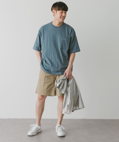 URBAN RESEARCH DOORS（アーバンリサーチドアーズ）の「USAコットン配色ステッチポケットTシャツ（Tシャツ/カットソー・メンズ・モカ/ホワイト/ブラック/ブルー・X-LARGE/MEDIUM/LARGE）」の8枚目の写真