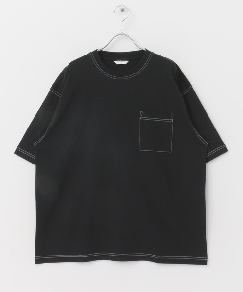URBAN RESEARCH DOORS（アーバンリサーチドアーズ）の「USAコットン配色ステッチポケットTシャツ（Tシャツ/カットソー・メンズ・モカ/ホワイト/ブラック/ブルー・X-LARGE/MEDIUM/LARGE）」の15枚目の写真
