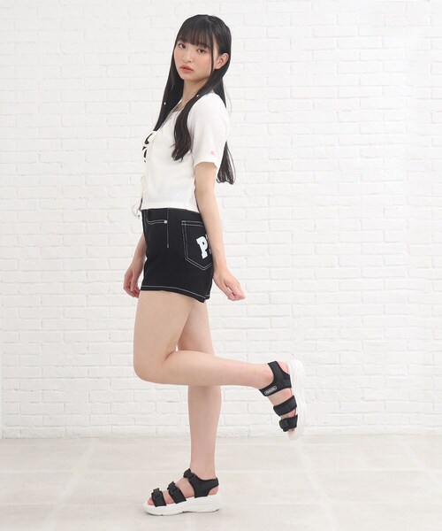 on ショートパンツ M ホワイト/ブラック/ピンク on ショートパンツ M ホワイト/ブラック/ピンク ショーツ 裏地