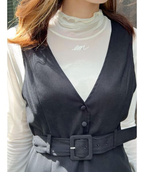 EATME（イートミー）の「シースルーメッシュTOP（Tシャツ/カットソー・レディース・ブラック/オフホワイト・FREE）」の6枚目の写真