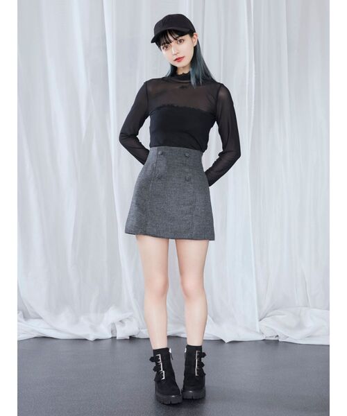 EATME（イートミー）の「シースルーメッシュTOP（Tシャツ/カットソー・レディース・ブラック/オフホワイト・FREE）」の8枚目の写真