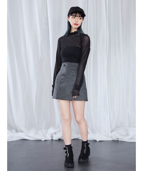 EATME（イートミー）の「シースルーメッシュTOP（Tシャツ/カットソー・レディース・ブラック/オフホワイト・FREE）」の4枚目の写真