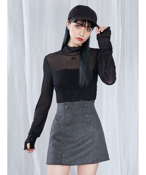 EATME（イートミー）の「シースルーメッシュTOP（Tシャツ/カットソー・レディース・ブラック/オフホワイト・FREE）」の10枚目の写真