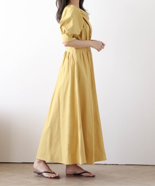 セール】リネン混フレアワンピース（ワンピース）｜AMELY（エミリー