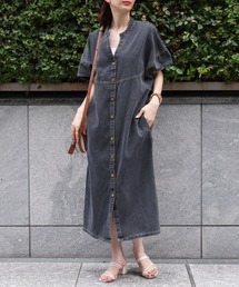 値下げ　Qung 公式未使用　新品タグ付き　シャツワンピース サテンシャツドレス 値下げ Qung 公式未使用 新品タグ付き シャツワンピース サテン