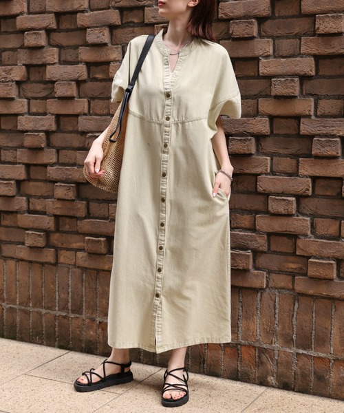 美品✨ムータマリン スタンドカラー ワンピース MH シサムノスタンドカラーシャツワンピース - 【シサム工房