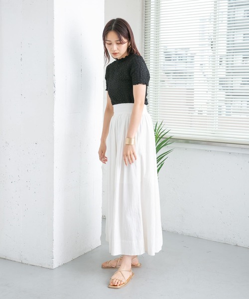 KBF(ケイビーエフ)の「カットジャガードTEE(Tシャツ/カットソー・レディース・イエロー/ブラック/アイボリー・ONE)」の18枚目の写真