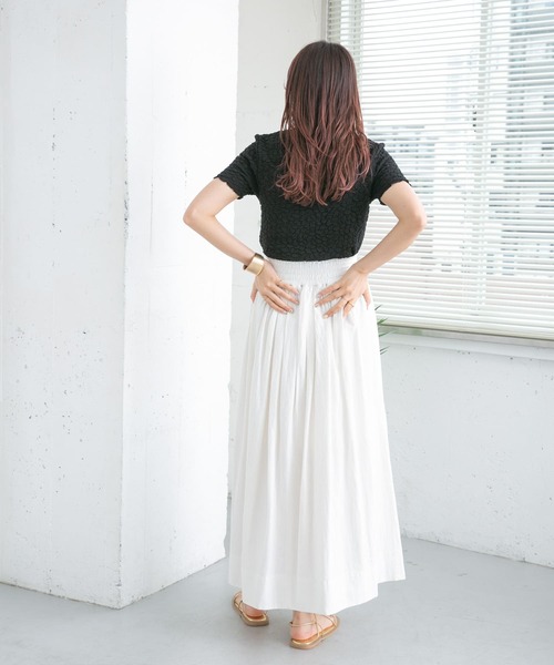 KBF(ケイビーエフ)の「カットジャガードTEE(Tシャツ/カットソー・レディース・イエロー/ブラック/アイボリー・ONE)」の19枚目の写真