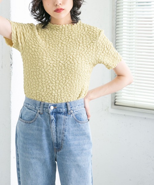 KBF(ケイビーエフ)の「カットジャガードTEE(Tシャツ/カットソー・レディース・イエロー/ブラック/アイボリー・ONE)」の21枚目の写真