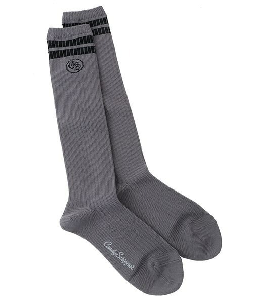 Candy Stripper（キャンディストリッパー）の「CS LINE RIB HIGH ソックス（ソックス/靴下・レディース・ヘザーグレー/ライトブルー/オフホワイト/ブラック・FREE）」の4枚目の写真