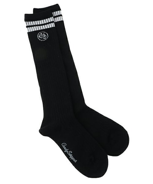 Candy Stripper（キャンディストリッパー）の「CS LINE RIB HIGH ソックス（ソックス/靴下・レディース・ヘザーグレー/ライトブルー/オフホワイト/ブラック・FREE）」の3枚目の写真