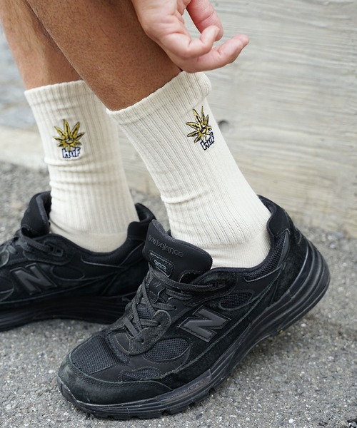 HUF（ハフ）の「HUF/ハフ GREEN BUDDY EMB SOCK 靴下（ソックス/靴下・メンズ・クリーム/ライトパープル・FREE）」の2枚目の写真