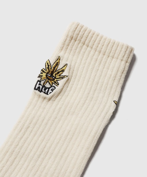 HUF（ハフ）の「HUF/ハフ GREEN BUDDY EMB SOCK 靴下（ソックス/靴下・メンズ・クリーム/ライトパープル・FREE）」の3枚目の写真