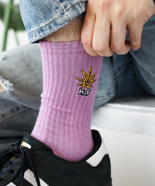 HUF（ハフ）の「HUF/ハフ GREEN BUDDY EMB SOCK 靴下（ソックス/靴下・メンズ・クリーム/ライトパープル・FREE）」の16枚目の写真
