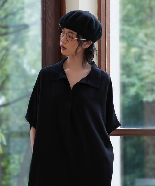On One's Own(オンワンズオン)の「On One's Own ルーズフィットスキッパーカラーチュニックトップ(チュニック・レディース・ホワイト/ライトグレー/ブラック/オリーブ・フリー(M)/L)」の21枚目の写真