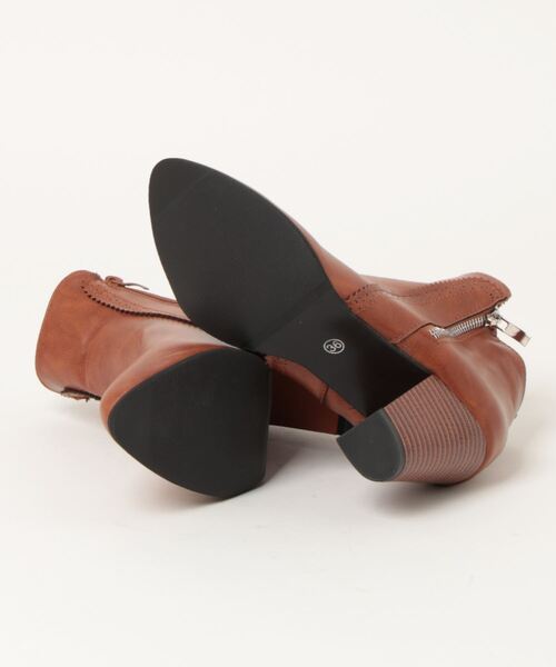 Burner(バーナー)の「【OKUOKU 0909】スタックドヒール ショートブーツ oku-shoes-579354607651-411 U1(スニーカー・レディース・ブラウン/ブラック・36/38/40)」の4枚目の写真