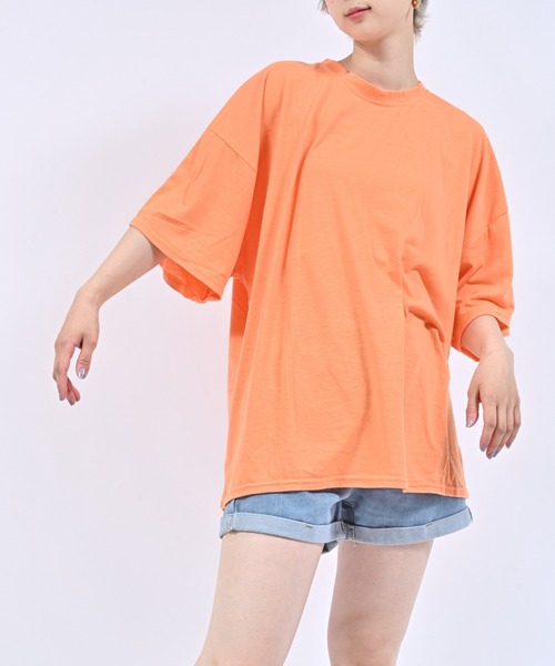 Alite cloth(アリーテクロス)の「ルーズ半袖Tシャツ(Tシャツ/カットソー・レディース・ブラック/ブルー/ピンク/グリーン/ホワイト/オレンジ/パープル・FREE)」の7枚目の写真