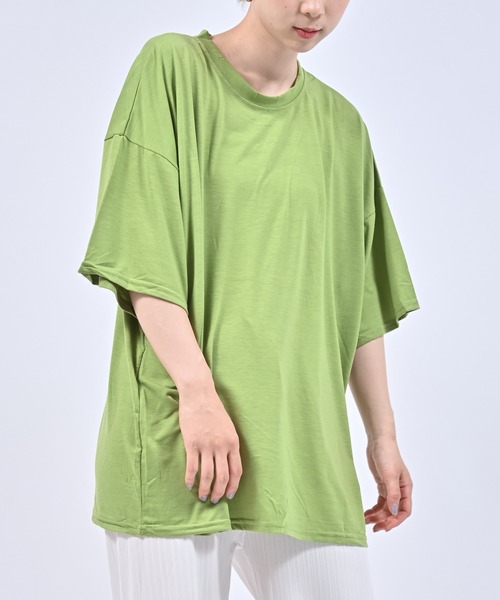 Alite cloth(アリーテクロス)の「ルーズ半袖Tシャツ(Tシャツ/カットソー・レディース・ブラック/ブルー/ピンク/グリーン/ホワイト/オレンジ/パープル・FREE)」の1枚目の写真