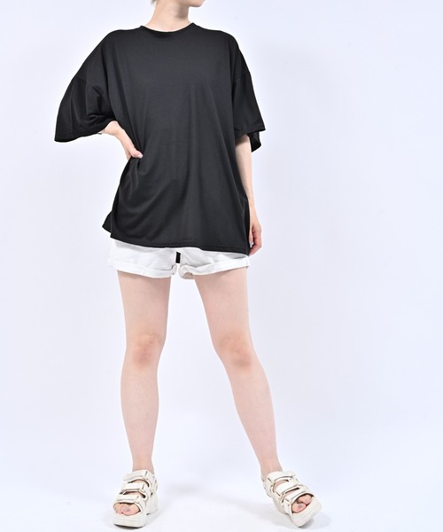 Alite cloth(アリーテクロス)の「ルーズ半袖Tシャツ(Tシャツ/カットソー・レディース・ブラック/ブルー/ピンク/グリーン/ホワイト/オレンジ/パープル・FREE)」の3枚目の写真