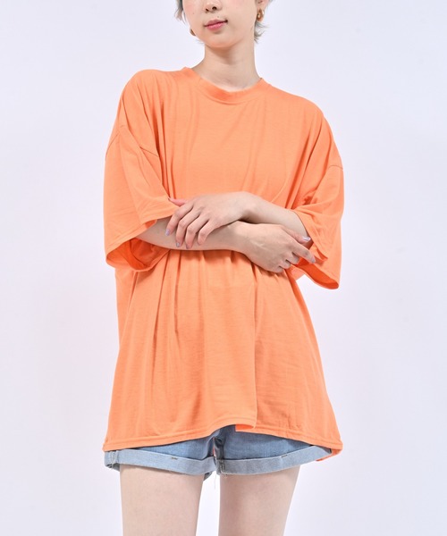 Alite cloth(アリーテクロス)の「ルーズ半袖Tシャツ(Tシャツ/カットソー・レディース・ブラック/ブルー/ピンク/グリーン/ホワイト/オレンジ/パープル・FREE)」の12枚目の写真