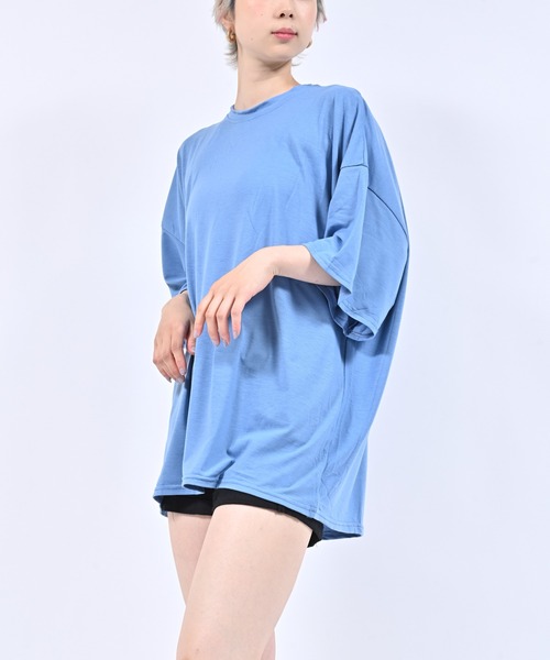 Alite cloth(アリーテクロス)の「ルーズ半袖Tシャツ(Tシャツ/カットソー・レディース・ブラック/ブルー/ピンク/グリーン/ホワイト/オレンジ/パープル・FREE)」の20枚目の写真