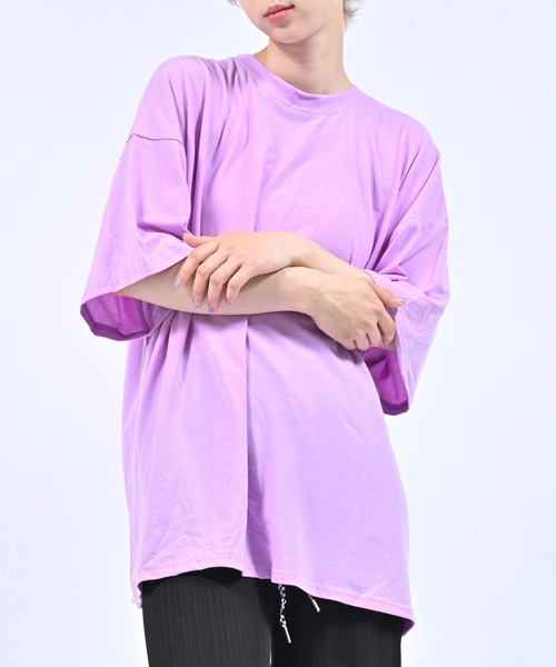 Alite cloth(アリーテクロス)の「ルーズ半袖Tシャツ(Tシャツ/カットソー・レディース・ブラック/ブルー/ピンク/グリーン/ホワイト/オレンジ/パープル・FREE)」の14枚目の写真