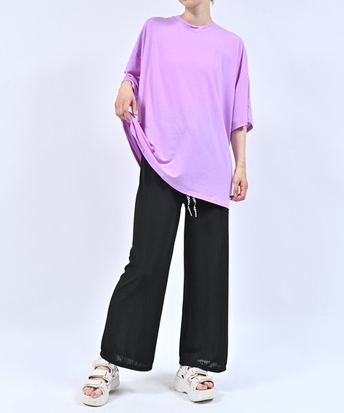 Alite cloth(アリーテクロス)の「ルーズ半袖Tシャツ(Tシャツ/カットソー・レディース・ブラック/ブルー/ピンク/グリーン/ホワイト/オレンジ/パープル・FREE)」の18枚目の写真
