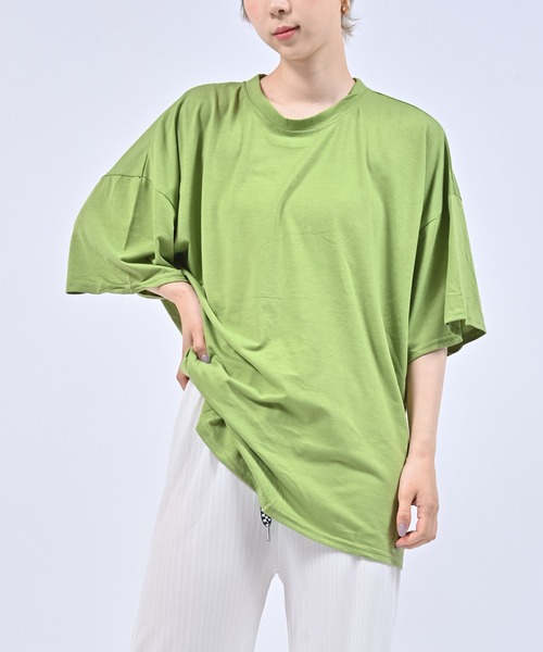 Alite cloth(アリーテクロス)の「ルーズ半袖Tシャツ(Tシャツ/カットソー・レディース・ブラック/ブルー/ピンク/グリーン/ホワイト/オレンジ/パープル・FREE)」の15枚目の写真