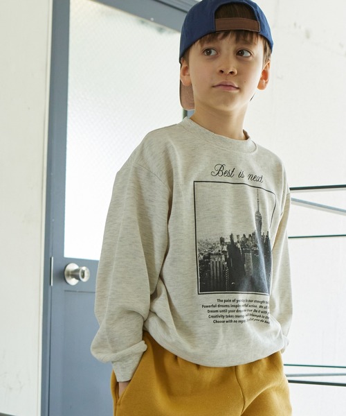 PAIRMANON STREET（ペアマノンストリート）の「【PAIRMANON STREET】裏毛 ビッグシルエット プリント トレーナー（スウェット・キッズ・ブラック系その他4/グレー系その他4/ブラック系その他2/レッド系その他/マスタード/グレー系その他/レッド系その他2/グレー系その他2/パープル系その他3/レッド系その他3/グレー系その他5/イエロー系その他/ブラック系その他3/ブラック/グレー系その他3/ピンク系その他2/パープル系その他2/ピンク系その他/グレー/パープル系その他・140/100/120/130/150/90/110）」の7枚目の写真